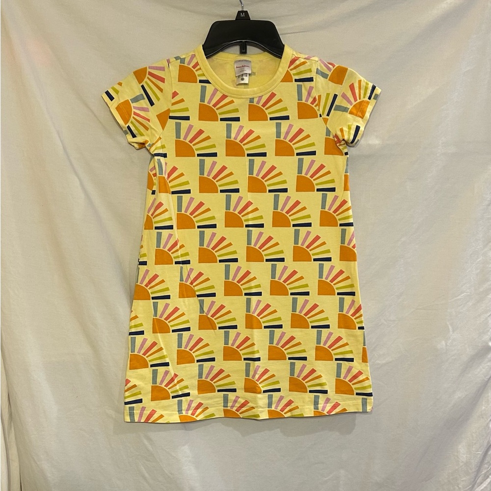 Hanna Andersson Girls Size 8 130cm Yellow Sun Short Sleeve A-Line Dress